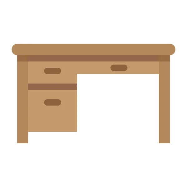 Mesa ícone plano, Mobiliário e interior — Vetor de Stock
