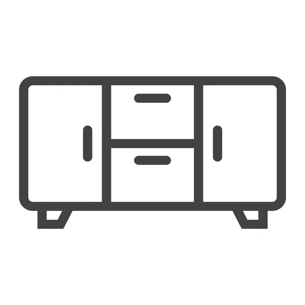 Büfében sorban ikon, bútor és enteriőr — Stock Vector