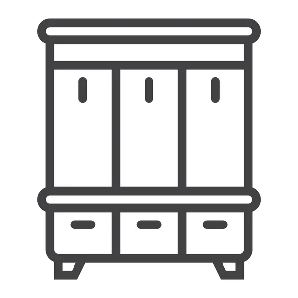 Ícone da linha do armário do corredor, mobília e interior — Vetor de Stock