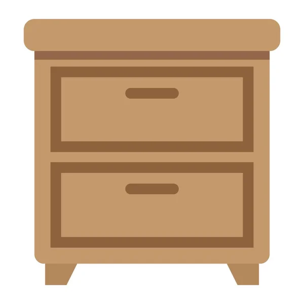 Прикроватный столик иконка, мебель и интерьер — стоковый вектор