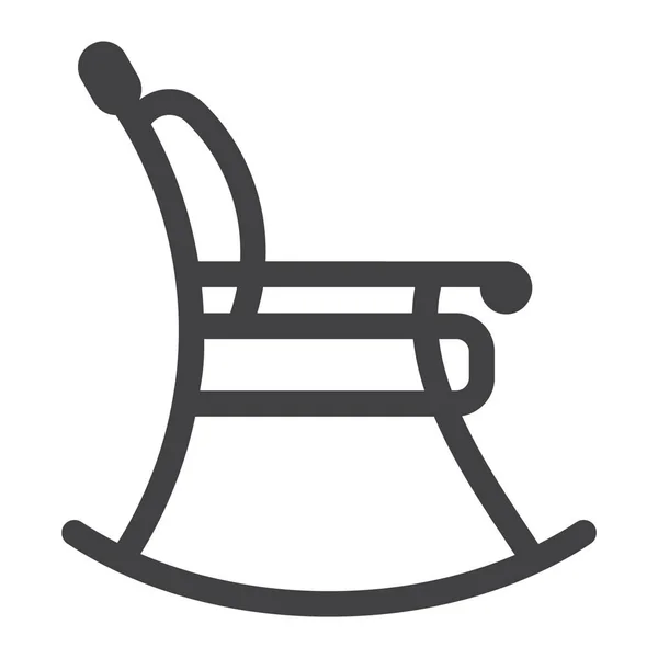 Schommelstoel lijn pictogram, meubelen en interieur — Stockvector