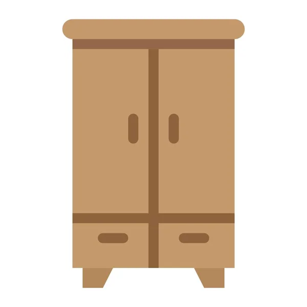 Wardobe ploché ikony, nábytek a interiér — Stockový vektor