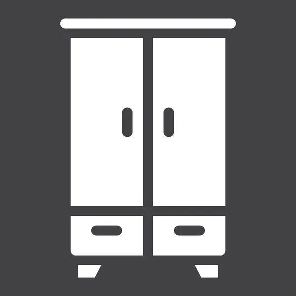 Wardobe pevné ikony, nábytek a interiér — Stockový vektor