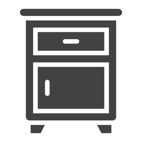 ナイト テーブル無垢アイコン、家具、インテリア — ストックベクタ