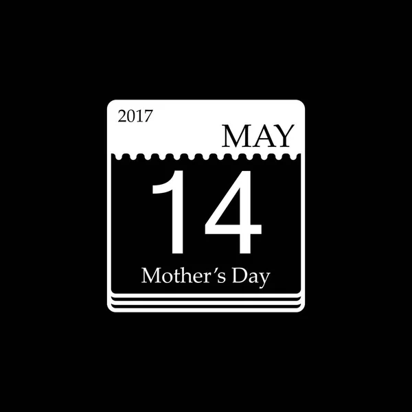 Calendrier vectoriel de la fête des mères, 14 mai, 2017 — Image vectorielle