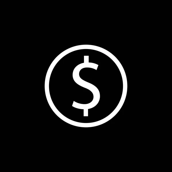 Dolar coin stałe ikona, finansów i biznesu — Wektor stockowy
