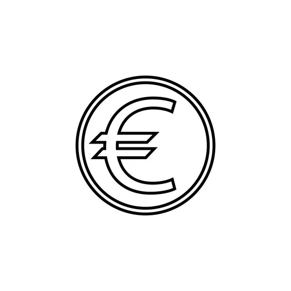 Icône, finance et affaires de la ligne Euro coin — Image vectorielle