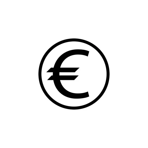 Euro munt solide pictogram, financiën en business — Stockvector