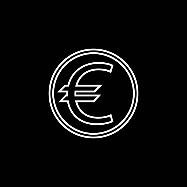 Euro munt lijn pictogram, financiën en business — Stockvector