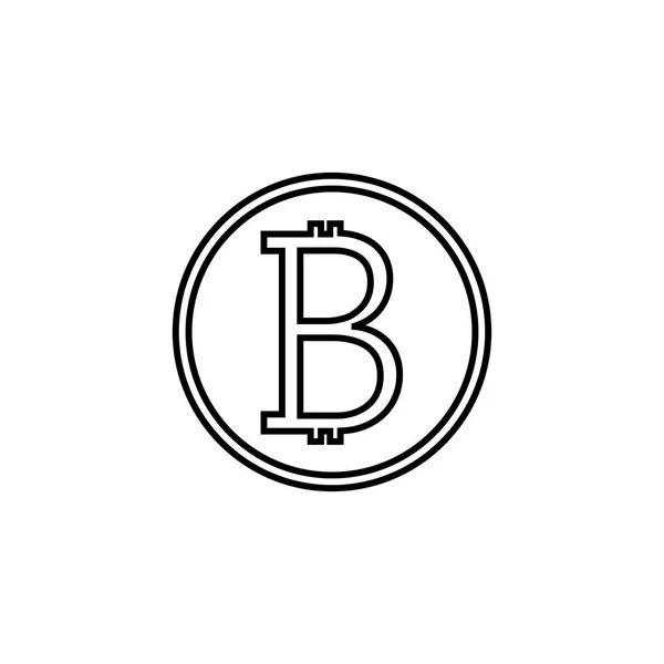 Bitcoin lijn pictogram, financiën en business — Stockvector