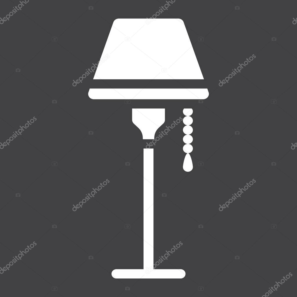 Floor lamp solid icon, Furniture and interior