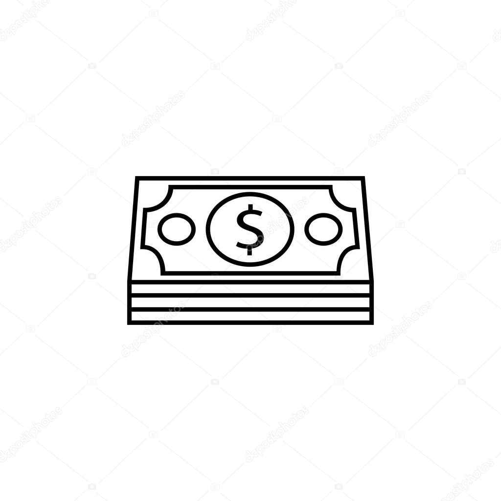 Bundle of money coin line icon, finance business