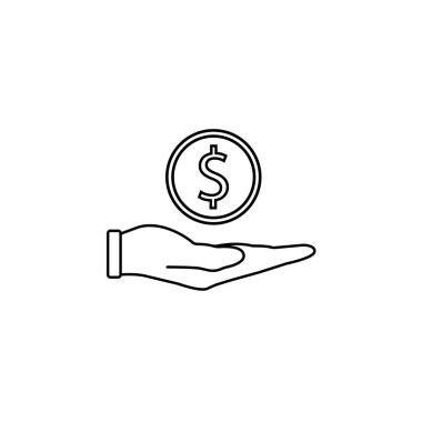 El satırı simgesi, finans ve iş sikke