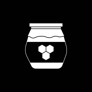 Bal kavanozu katı simgesi, yiyecek içecek öğeleri