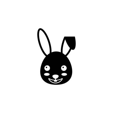 Mutlu Paskalya bunny katı simgesi, din tatil