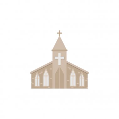 Church flat icon, religion building elements clipart