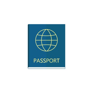 Pasaport düz simgesi, seyahat turizm vatandaş ve kimliği