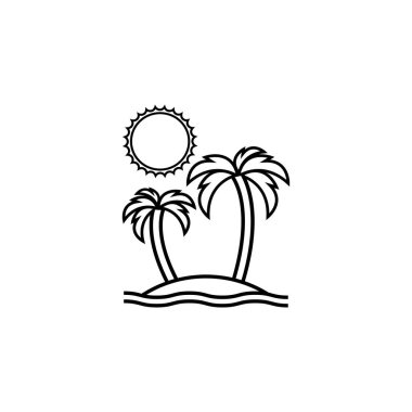 Ada satırı simgesi, seyahat turizm