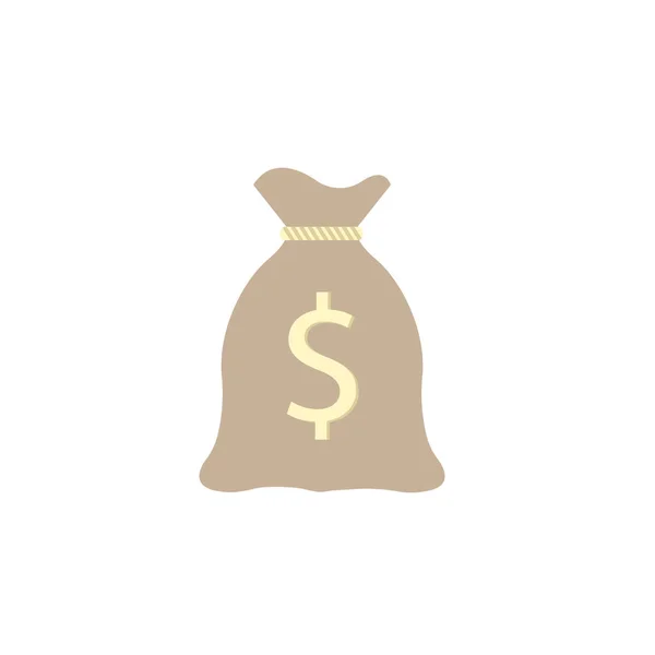 Sac d'argent icône plate, finance et affaires — Image vectorielle