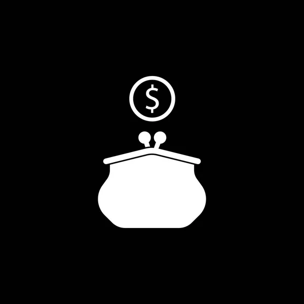 Sac à main avec dollar pièce solide icône finance entreprise — Image vectorielle