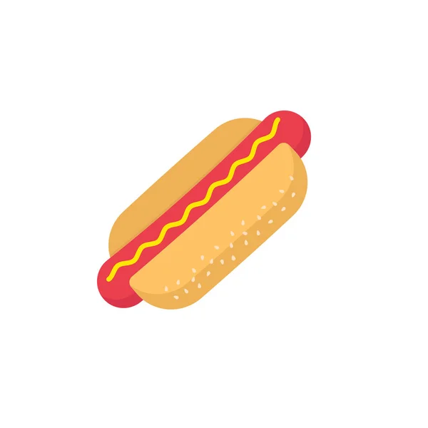 Hot dog icône plate, éléments de boisson alimentaire — Image vectorielle