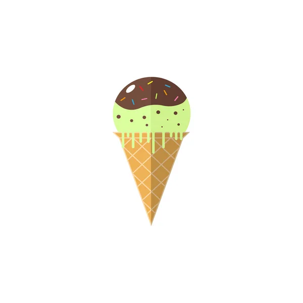 Мороженое плоская икона, элементы пищевые напитки — стоковый вектор