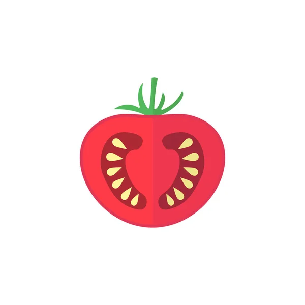 Pomidor płaski ikona, jedzenie napój elementów — Wektor stockowy