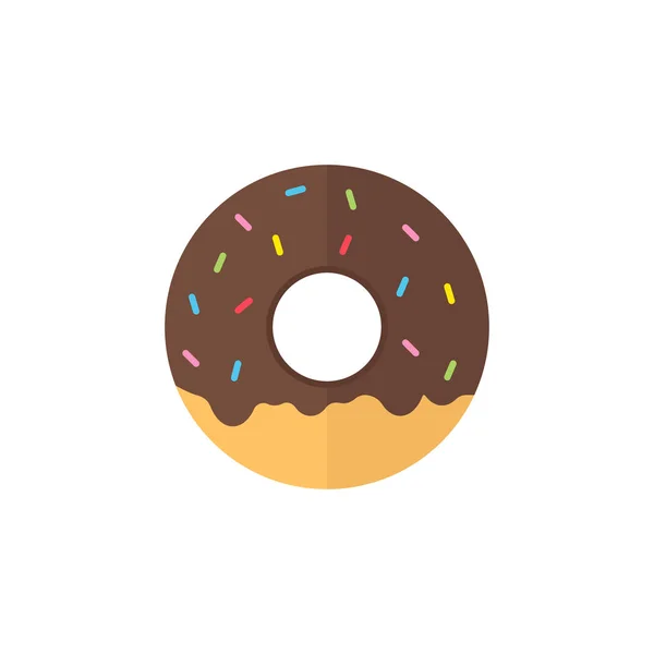 Ícone plana Donut, elementos de bebida de alimentos — Vetor de Stock