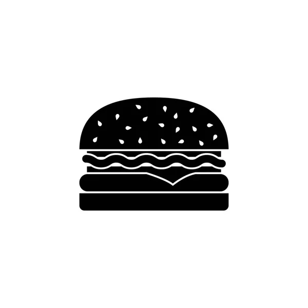 Hamburguesa icono sólido, elementos de bebida de alimentos — Vector de stock