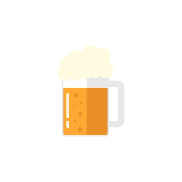 Piwo płaskie ikona, jedzenie napój elementów — Wektor stockowy