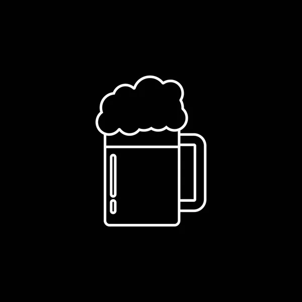 Beer line icon, food drink elements