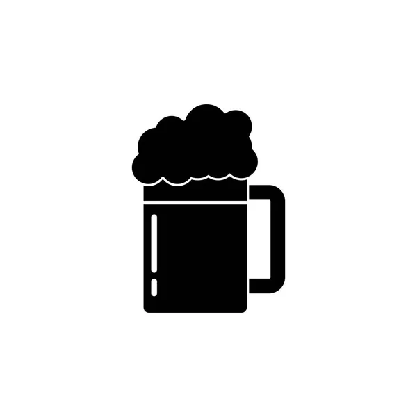 Bier solide pictogram, eten drinken elementen — Stockvector