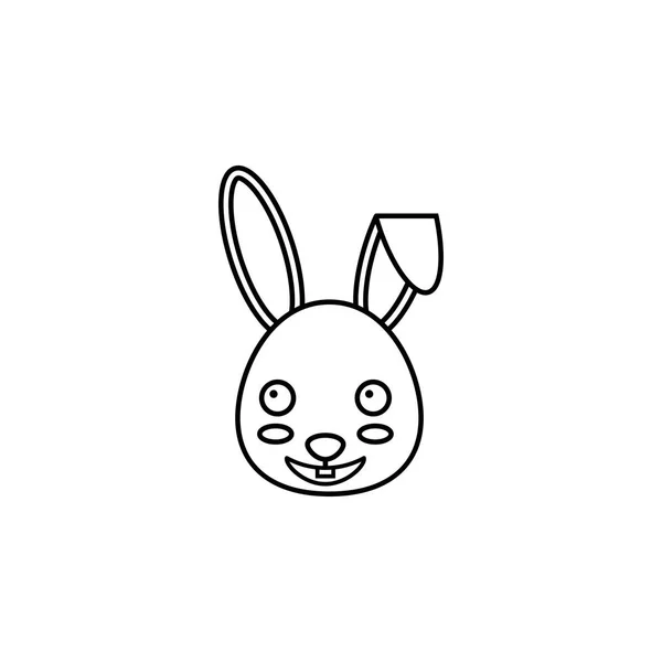 Feliz Pascua conejito línea icono — Vector de stock