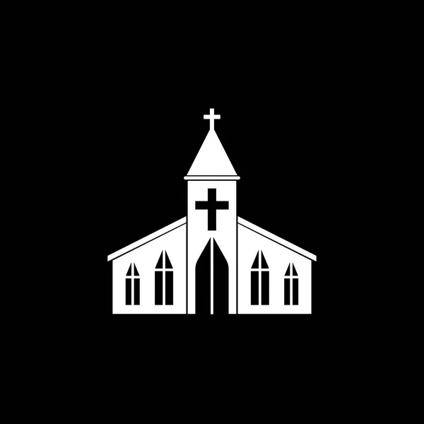 Kilise katı simgesi, din öğeleri oluşturma — Stok Vektör