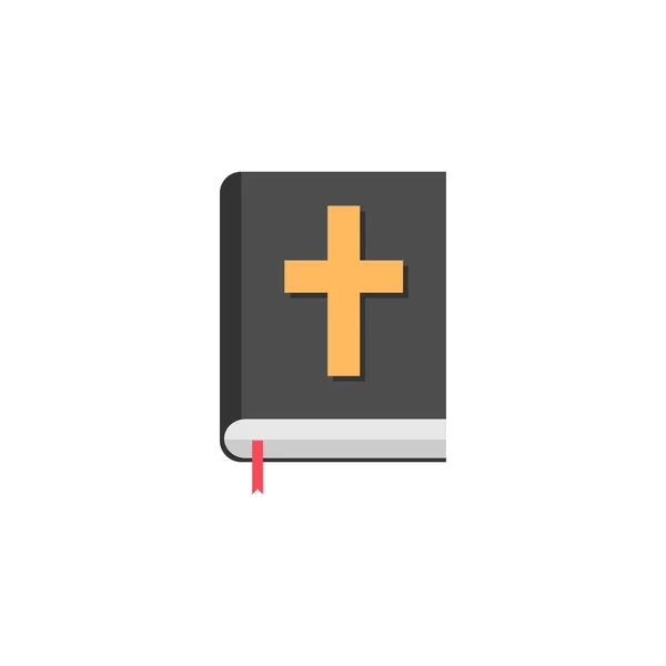 Livre de la Bible icône plate, éléments de religion — Image vectorielle