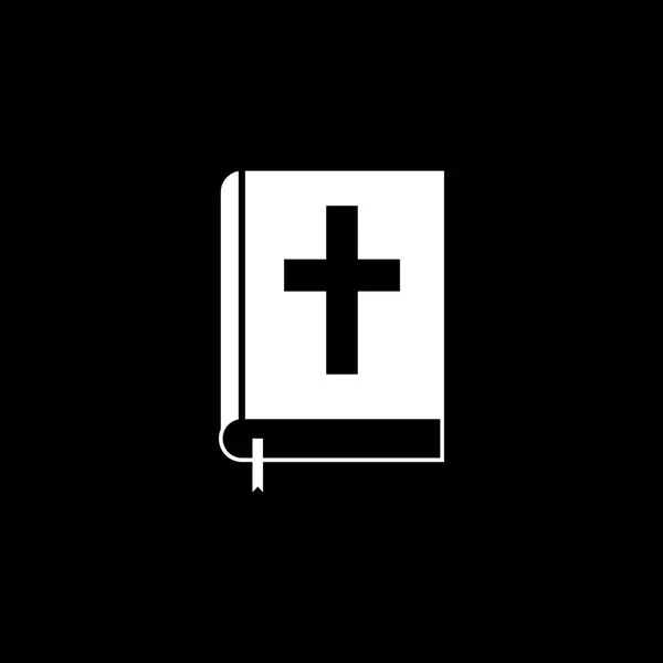 Sagrado livro bíblico ícone sólido, elementos da religião — Vetor de Stock