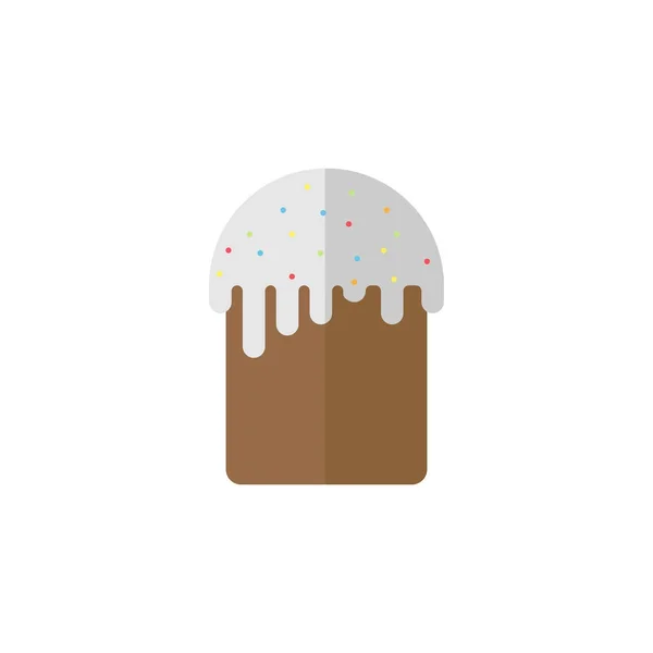 Ícone de bolo de Páscoa plana, religião elementos de férias, doces de Páscoa, um padrão sólido colorido em um fundo branco, eps 10 . — Vetor de Stock