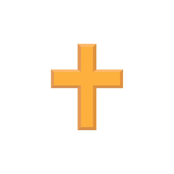 Religion croix plat icône, religion christianisme , — Image vectorielle