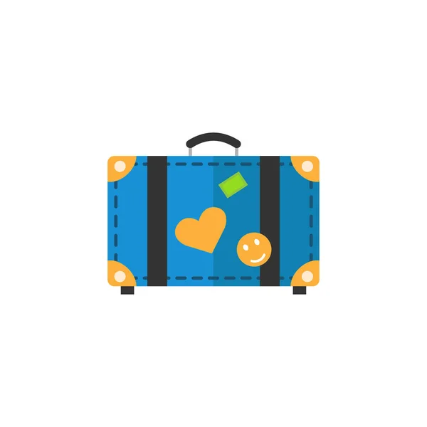 Bolsa de viaje icono plano, turismo de viajes — Vector de stock