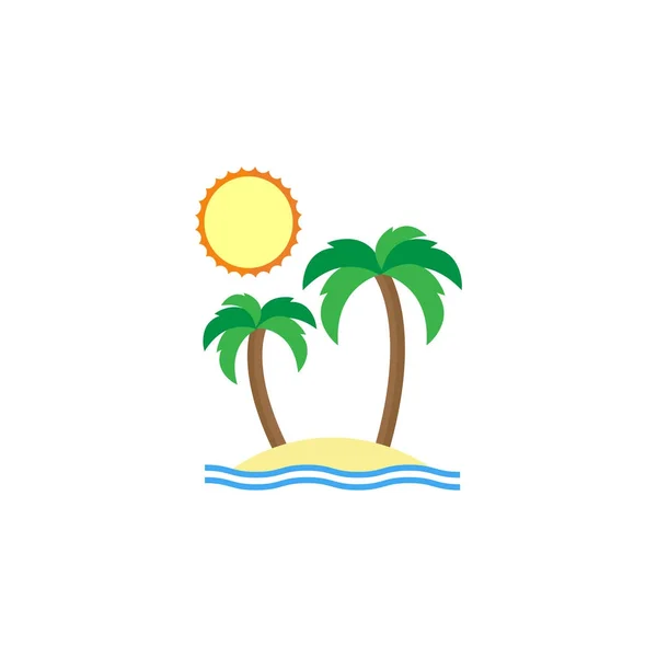 Wyspa płaskie ikona, Podróże Turystyka, — Wektor stockowy