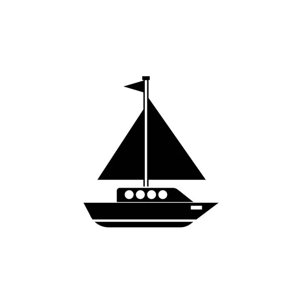 Sailing yacht solid ikon, resa turism — Stock vektor