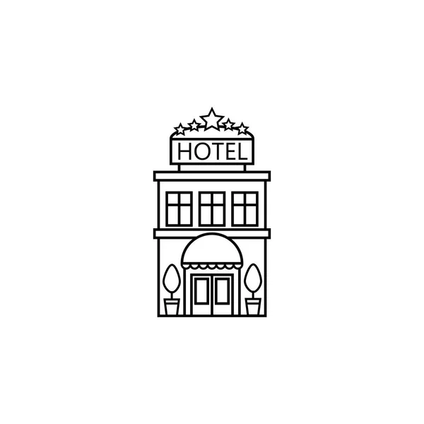 Icono de línea de hotel, turismo de viajes — Archivo Imágenes Vectoriales