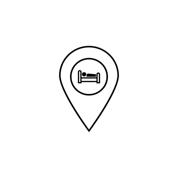 Hotel Pin line icon, navigation web — Stock Vector