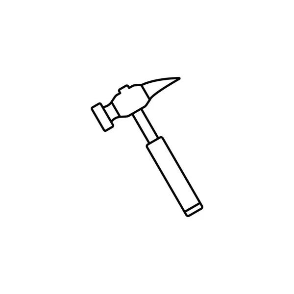 Icono de línea de martillo, construir elementos de reparación — Vector de stock