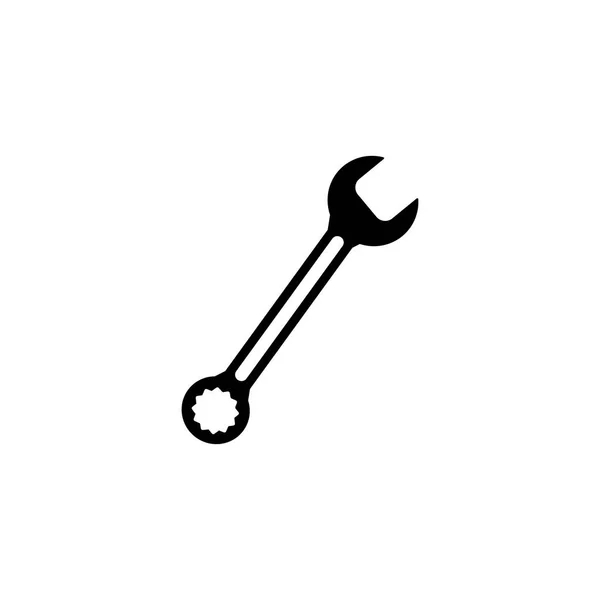 Chave e chave inglesa ícone sólido, construir reparação — Vetor de Stock