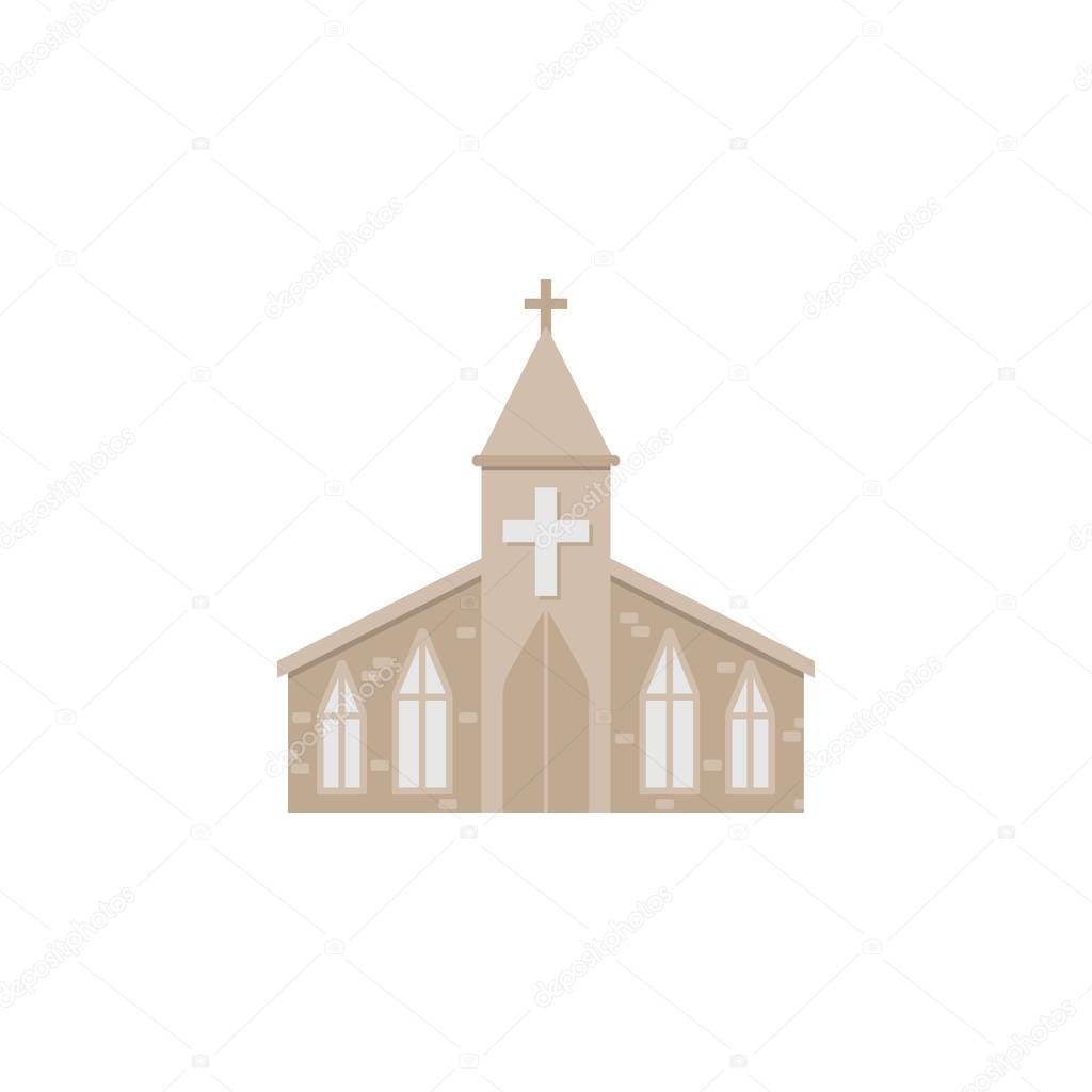 Church flat icon, religion building elements