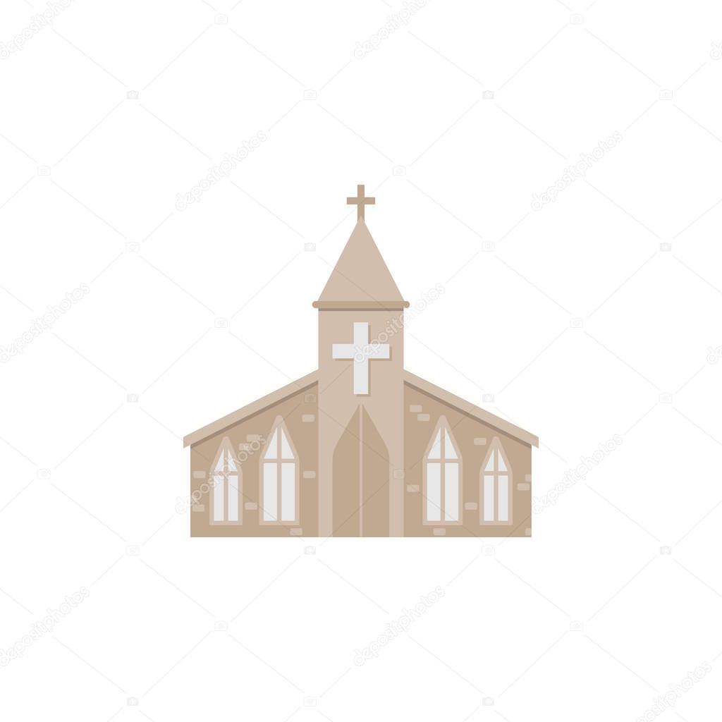 Church flat icon, religion building elements