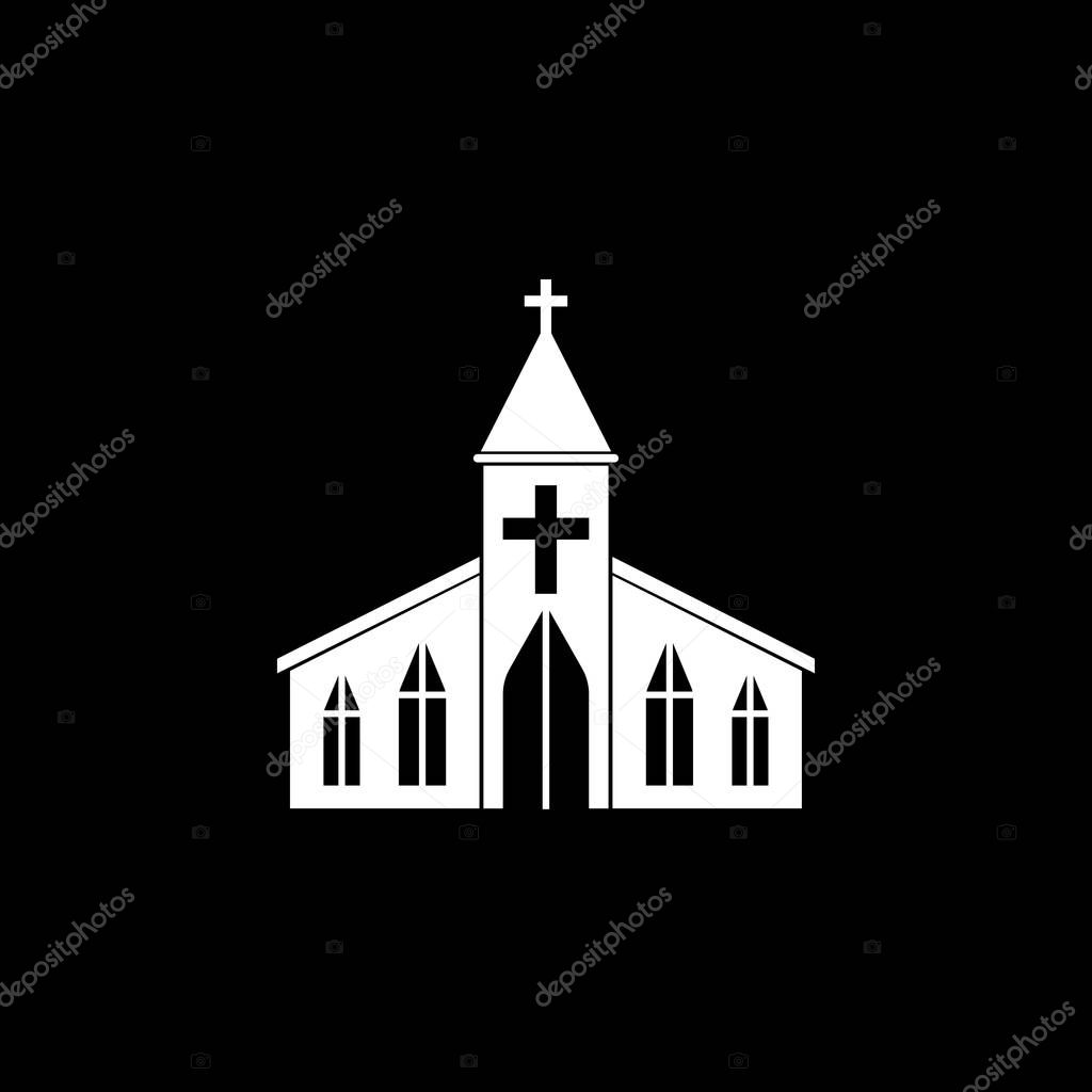 Church solid icon, religion building elements, Religious sign, a filled pattern on a black background, eps 10.