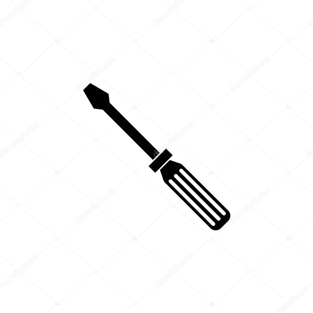 Screwdriver solid icon, build repair elements