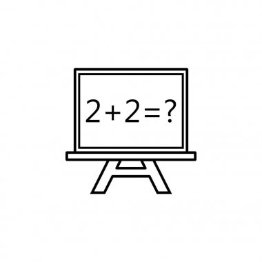 Kara tahta line öğesi simgesi, eğitim ve okul